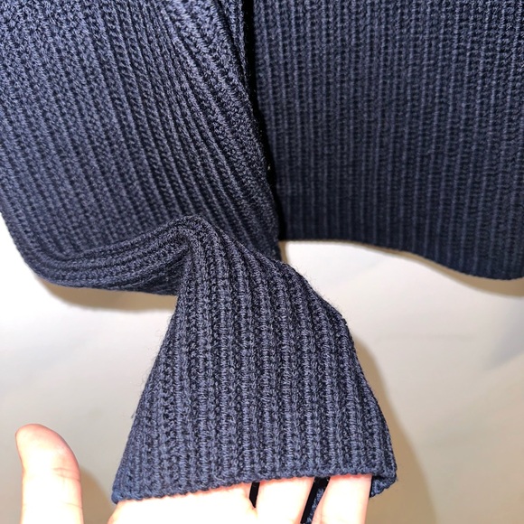 Sandro Navy Blue Sweater with Zip Detail. Perfect for the cool summer nights! - Picture 4 of 7